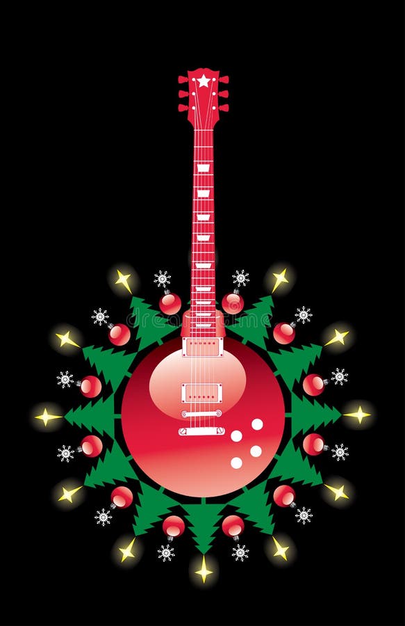 Weihnachtsgitarre vektor abbildung Weihnachtsgitarre vektor abbildung