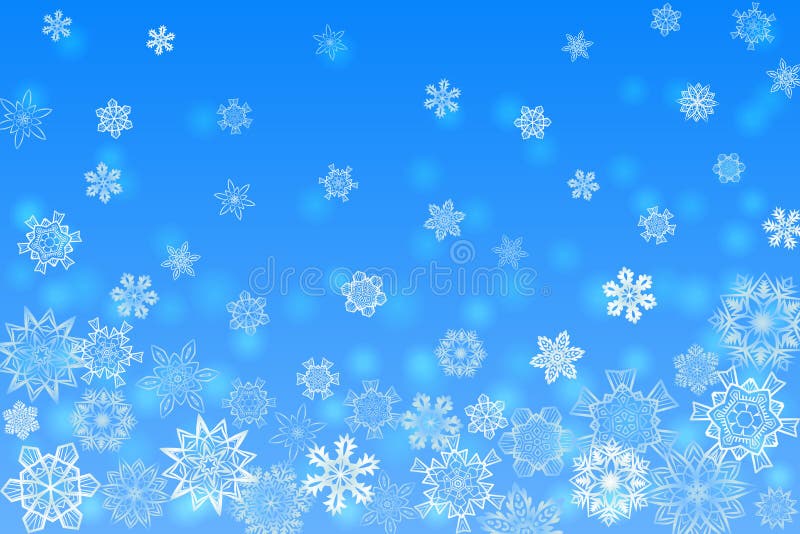 Weihnachtshellblauer orthogonaler Hintergrund mit Schneeflocken vektor abbildung