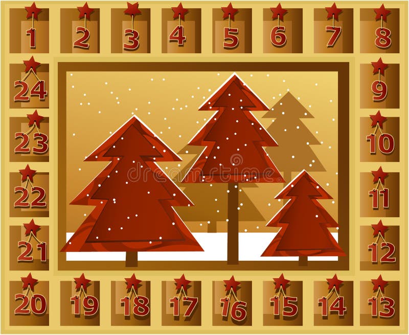 Weihnachtskalender vektor abbildung. Illustration von feier - 27583788
