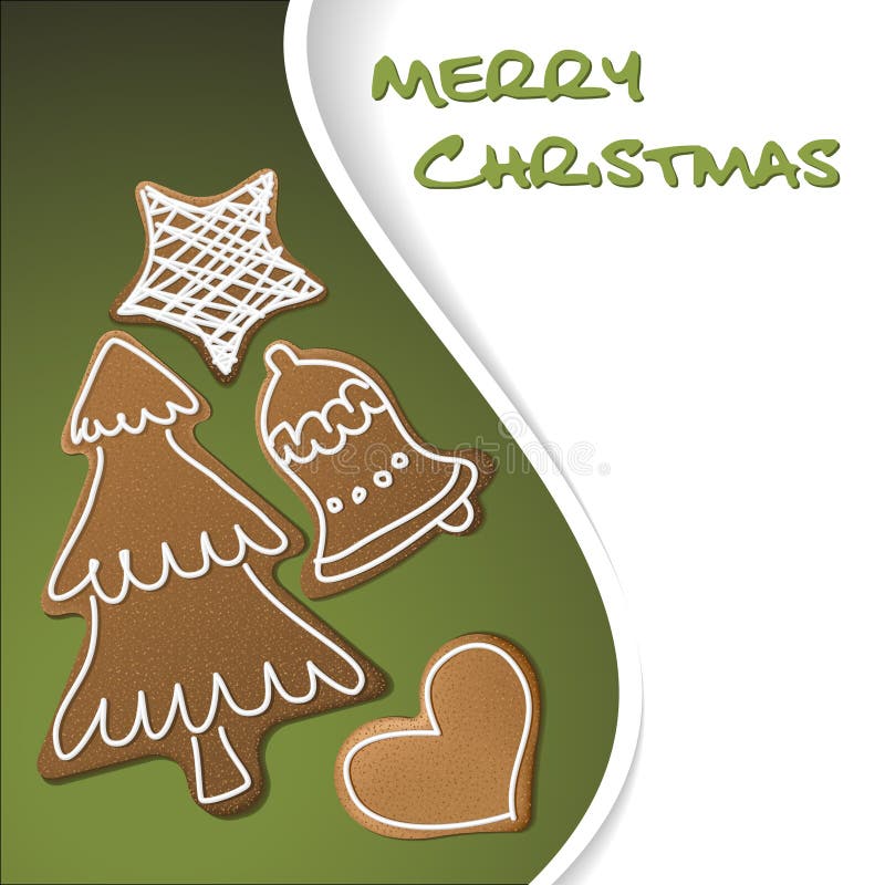 Weihnachtskarte - Lebkuchen mit weißer Vereisung