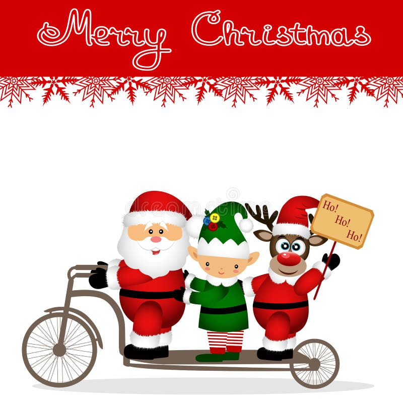 Weihnachtsmann Auf Fahrrad Stock Illustrationen Vektoren Kliparts 69 Stock Illustrationen