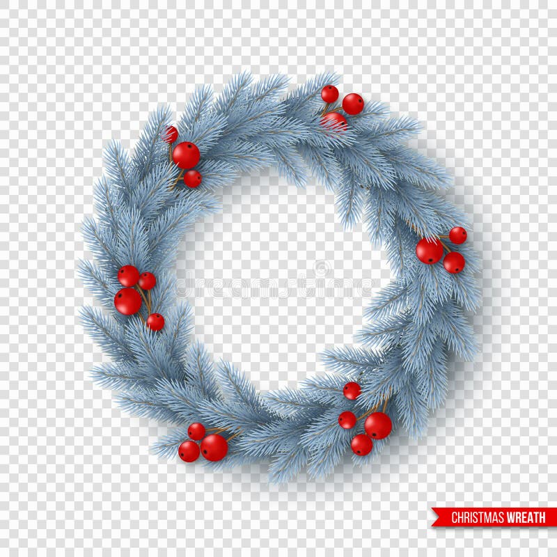 Weihnachtskranz mit realistischen Tannenbaumniederlassungen und -beeren Dekoratives Gestaltungselement für Feiertagsposter, Flieg stock abbildung Weihnachtskranz mit realistischen Tannenbaumniederlassungen und -beeren Dekoratives Gestaltungselement für Feiertagsposter, Flieg stock abbildung