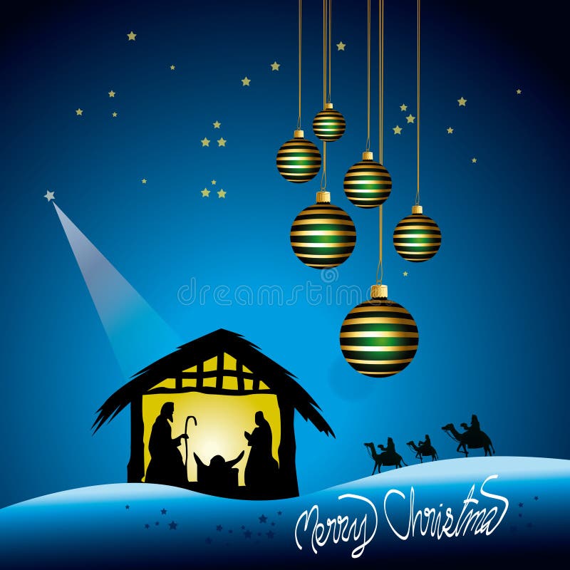 Weihnachtskrippe lizenzfreie abbildung