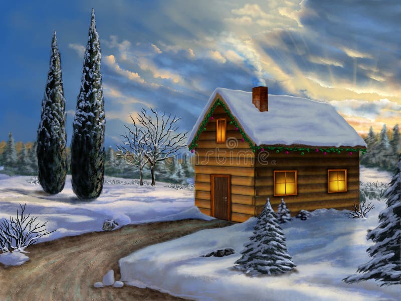 Weihnachtslandschaft lizenzfreie abbildung Weihnachtslandschaft lizenzfreie abbildung
