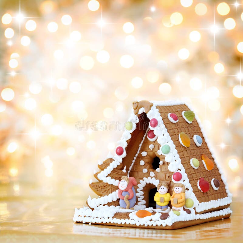 Weihnachtslebkuchenhausdekoration stockbild Weihnachtslebkuchenhausdekoration stockbild