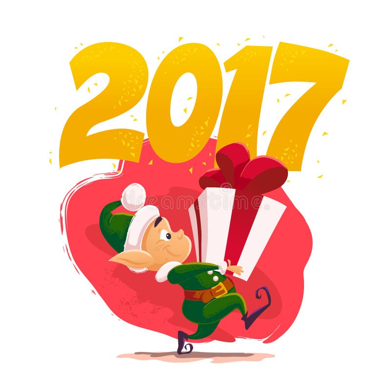 Weihnachtsmann-Elfencharakterporträt des Vektors flaches Weihnachts vektor abbildung Weihnachtsmann-Elfencharakterporträt des Vektors flaches Weihnachts vektor abbildung
