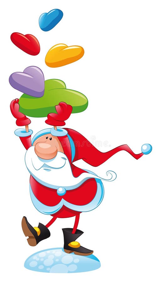 Weihnachtsmann Mit Geschenk Vektor Abbildung - Illustration von lächeln