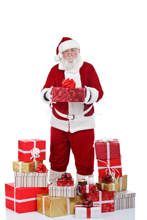 Ansichtskarte Santa Claus and gifts Weihnachtsmann mit vielen Geschenken 