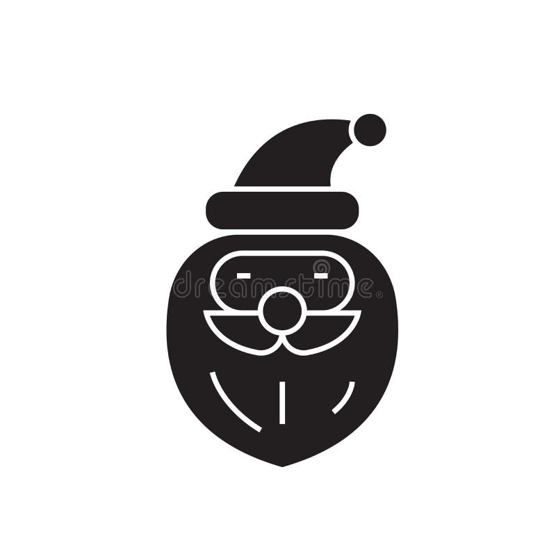 Weihnachtsmann-Schwarzvektor-Konzeptikone Flache Illustration Weihnachtsmanns, Zeichen stock abbildung Weihnachtsmann-Schwarzvektor-Konzeptikone Flache Illustration Weihnachtsmanns, Zeichen stock abbildung