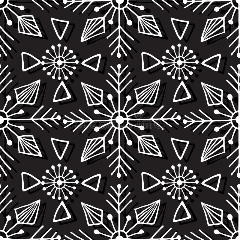 Weihnachtsnahtloses Muster Geometrische Beschaffenheit mit linearen Schneeflocken Abstrakter endloser Hintergrund Vektorhippie-De vektor abbildung Weihnachtsnahtloses Muster Geometrische Beschaffenheit mit linearen Schneeflocken Abstrakter endloser Hintergrund Vektorhippie-De vektor abbildung