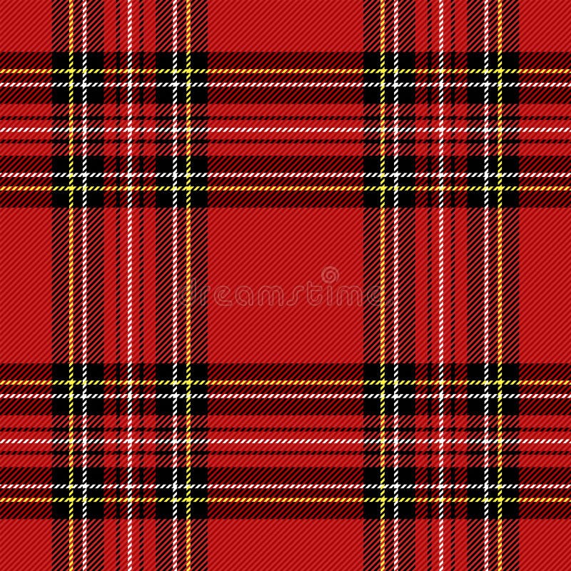 Christmas and new year tartan plaid. Scottish pattern in black, red and yellow cage. Scottish cage. Traditional Scottish checkered background. Seamless fabric texture. Vector illustration. Christmas and new year tartan plaid. Scottish pattern in black, red and yellow cage. Scottish cage. Traditional Scottish checkered background. Seamless fabric texture. Vector illustration