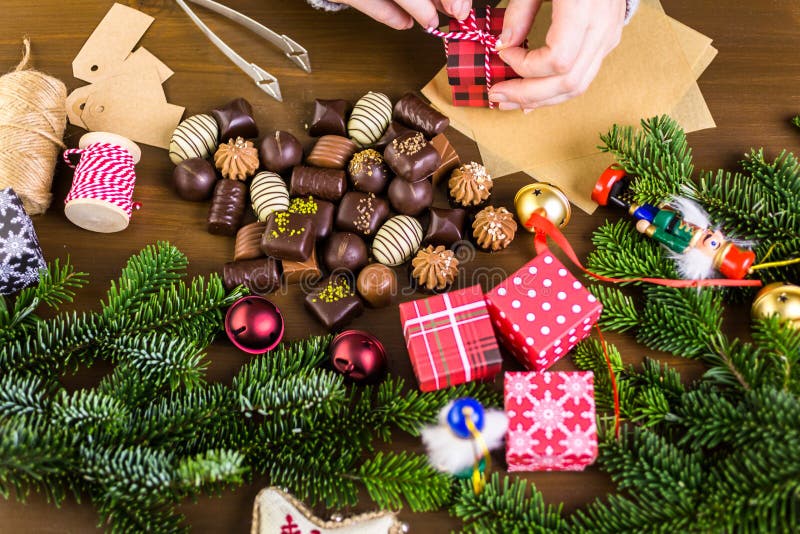 Weihnachtspakete - cadeau de Noël image stock