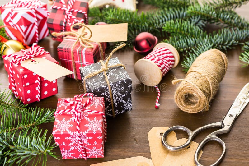 Weihnachtspakete - cadeau de Noël images libres de droits