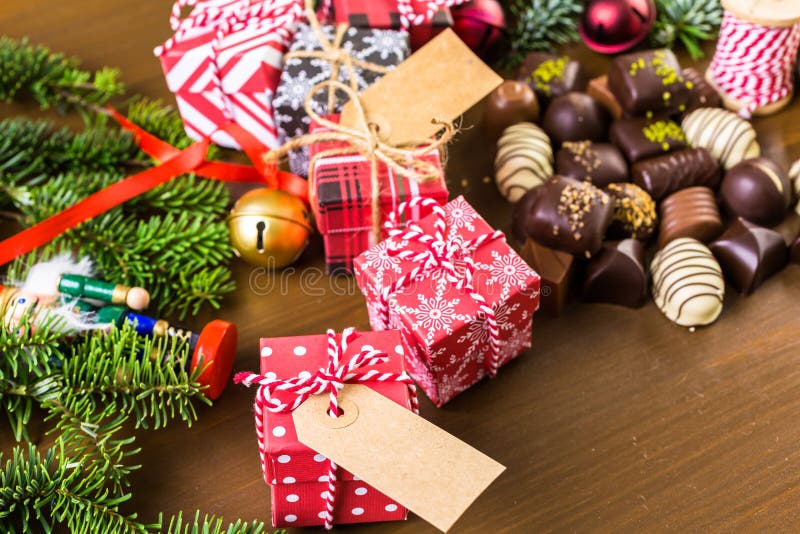 Weihnachtspakete - cadeau de Noël photographie stock