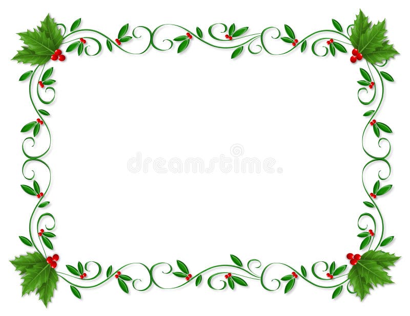 Weihnachtsrand-Stechpalme Ornamental stock abbildung Weihnachtsrand-Stechpalme Ornamental stock abbildung