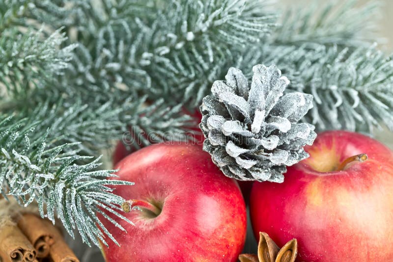 Weihnachtsrotäpfel stockfotografie Weihnachtsrotäpfel stockfotografie