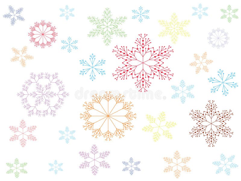 Christmas background with varicolored snowflakes. Christmas background with varicolored snowflakes