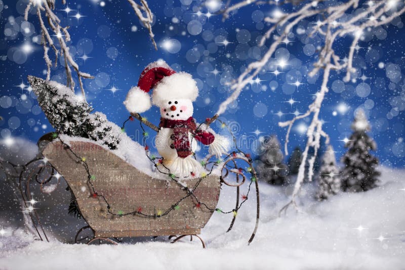Weihnachtsschneemann in Pferdeschlitten 2 lizenzfreie stockbilder Weihnachtsschneemann in Pferdeschlitten 2 lizenzfreie stockbilder