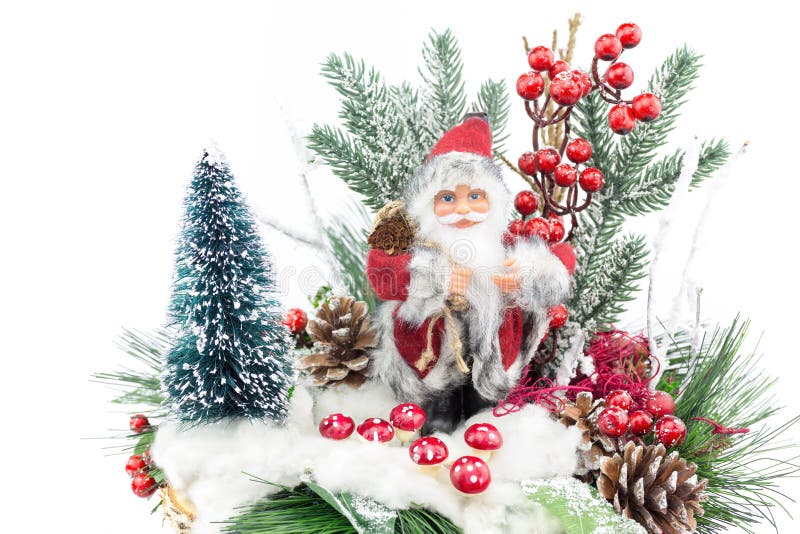 Weihnachtsteller mit Weihnachtsmann und Dekoration stockfotos Weihnachtsteller mit Weihnachtsmann und Dekoration stockfotos