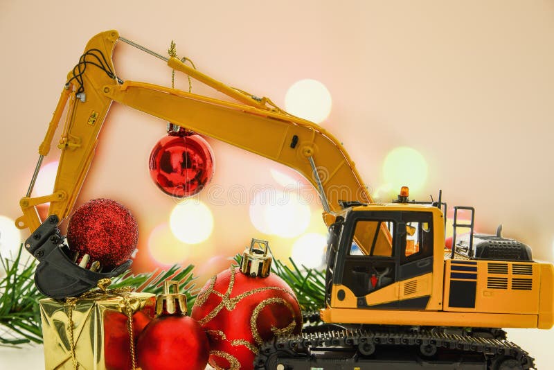 Weihnachtsverzierung und -bagger modellieren, Feiertagsfeier Co lizenzfreie stockfotos Weihnachtsverzierung und -bagger modellieren, Feiertagsfeier Co lizenzfreie stockfotos