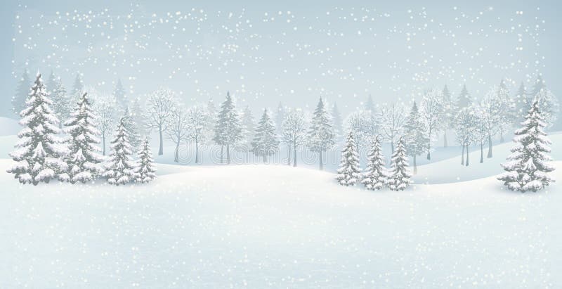 Weihnachtswinter-Landschaftshintergrund. lizenzfreie abbildung Weihnachtswinter-Landschaftshintergrund. lizenzfreie abbildung