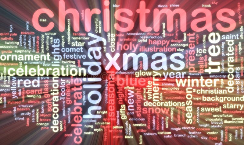 Weihnachtswort-Wolkenglühen vektor abbildung Weihnachtswort-Wolkenglühen vektor abbildung