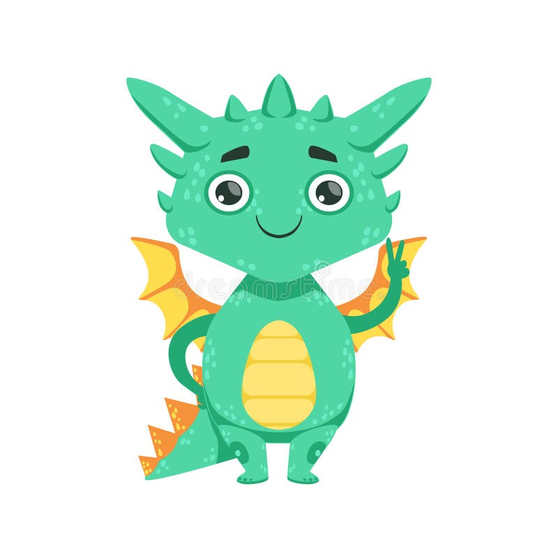 Weinig Anime-van het het Gebaarbeeldverhaal van Dragon Smiling And Showing Peace van de Stijlbaby Illustratie van het Karakteremo stock illustratie Weinig Anime-van het het Gebaarbeeldverhaal van Dragon Smiling And Showing Peace van de Stijlbaby Illustratie van het Karakteremo stock illustratie