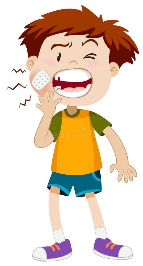 Weinig jongen die tandpijn hebben vector illustratie Weinig jongen die tandpijn hebben vector illustratie