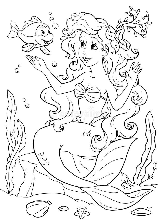 Weinig meerminkleuring stock illustratie Weinig meerminkleuring stock illustratie