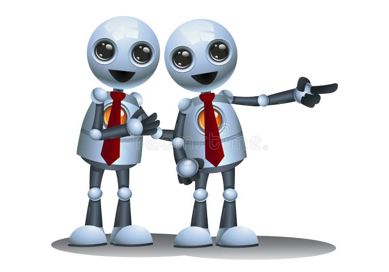 weinig robotpartner op geïsoleerde witte achtergrond royalty-vrije illustratie weinig robotpartner op geïsoleerde witte achtergrond royalty-vrije illustratie