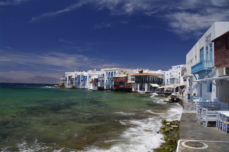 Weinig Venetië op Mykonos stock foto