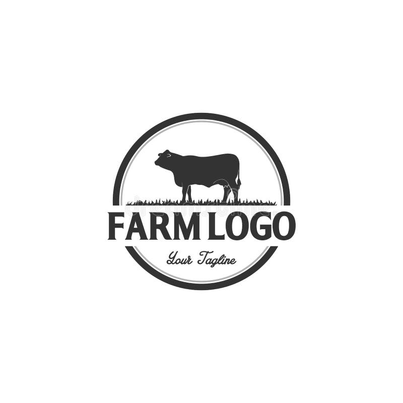 Weinlese-Angus Cattle Beef-Logoentwurfsinspiration