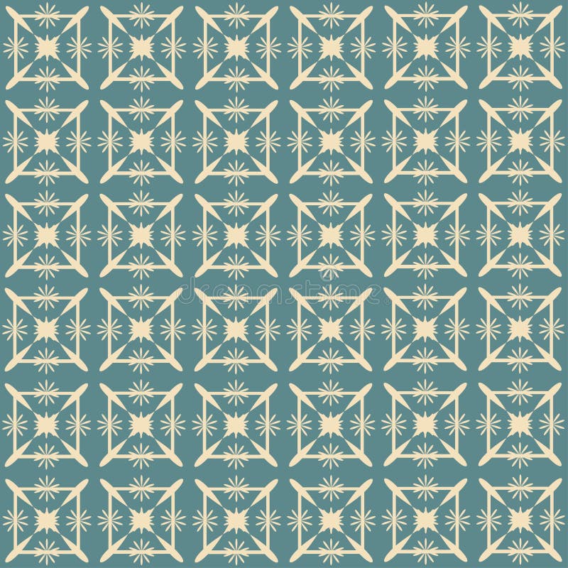 Weinlese-beige und blaues Muster vektor abbildung