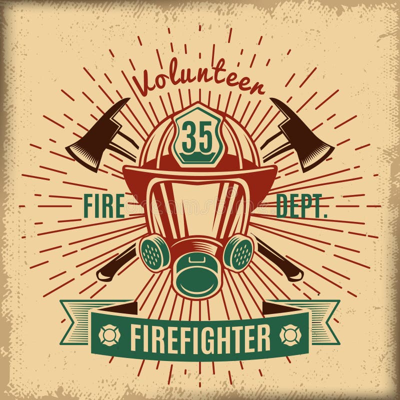 Weinlese-feuerbekämpfender Aufkleber lizenzfreie abbildung Weinlese-feuerbekämpfender Aufkleber lizenzfreie abbildung