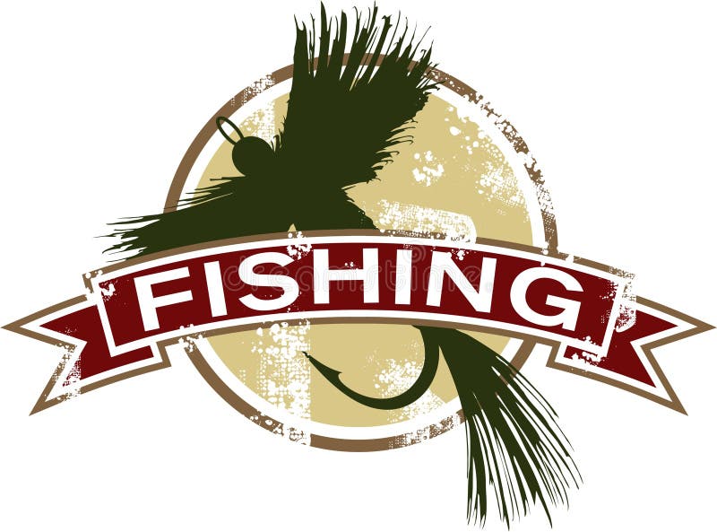 Weinlese-Fischen-Ikone lizenzfreie abbildung Weinlese-Fischen-Ikone lizenzfreie abbildung