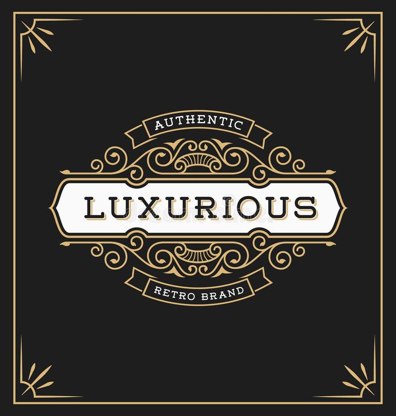 Vintage flourish logo label template for Hotel, Restaurant and Boutique Identity. Vector illustration. Vintage flourish logo label template for Hotel, Restaurant and Boutique Identity. Vector illustration