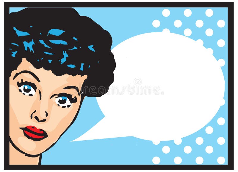 Weinlese-Retro- Klipp-Art Woman Advertisement Pop Art-Mädchen-Unterhaltung stock abbildung