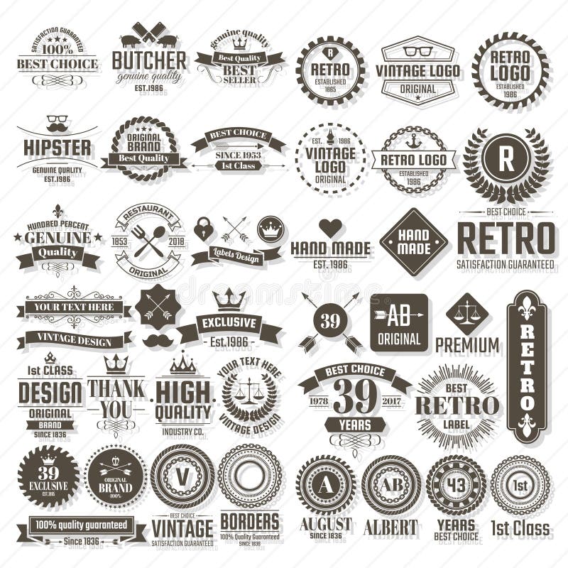 Weinlese-Retro- Vektor-Logo für Fahne vektor abbildung