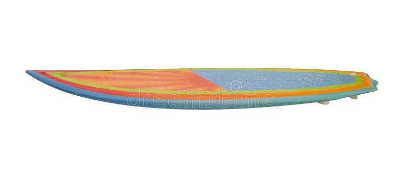 Vintage 80&#x27;s Surfboard isolated on white background. Vintage 80&#x27;s Surfboard isolated on white background