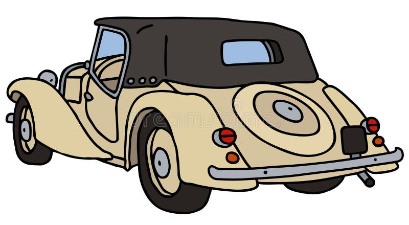 Weinlesebeige Cabriolet vektor abbildung