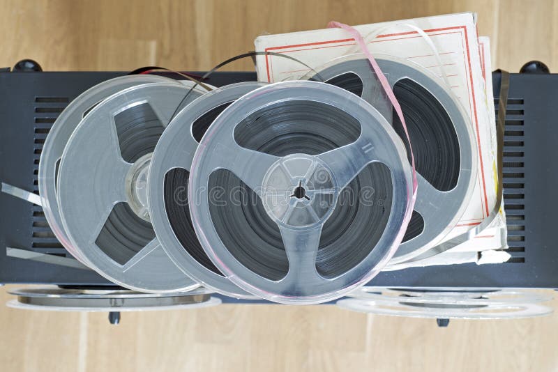 Weinlesemagnetische Audiospulen stockfoto Weinlesemagnetische Audiospulen stockfoto