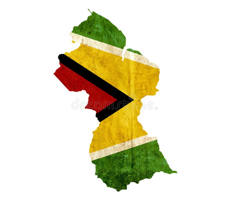 Weinlesepapierkarte von Guyana lizenzfreie abbildung Weinlesepapierkarte von Guyana lizenzfreie abbildung