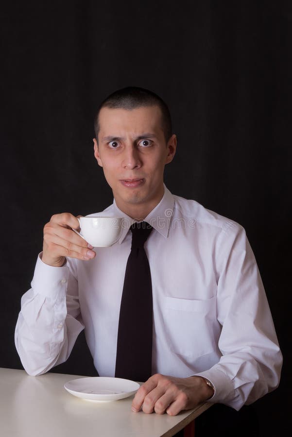 Weird Businessman Drinking Coffee Stock Photo Image of weird