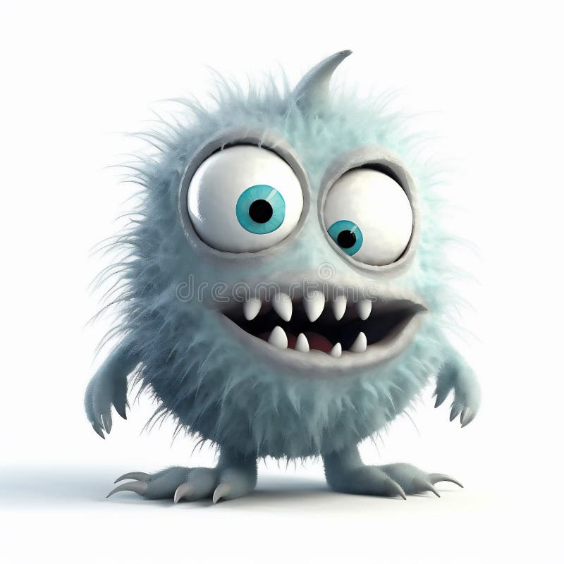 A 3D Funny, Fuzzy Monster with Weird Teeth and Bulging Eyes Stock  Illustration - Illustration of shows, mammal: 277095701