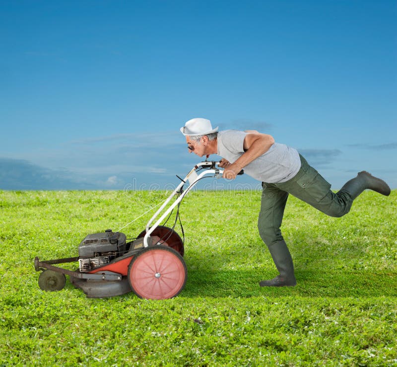 Weird gardener. bis royalty free stock photo
