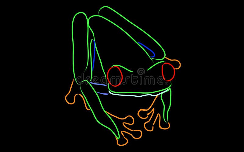 Weird Red Eyed Tree Frog vector illustration