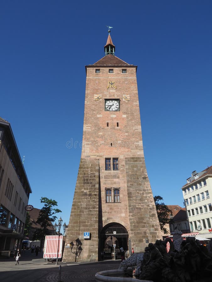 Weisser Turm White Tower in Nuernberg Editorial Photo - Image of turm ...