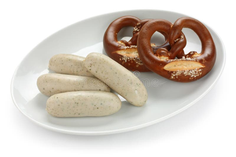 Weisswurst und Brezel stockbilder Weisswurst und Brezel stockbilder