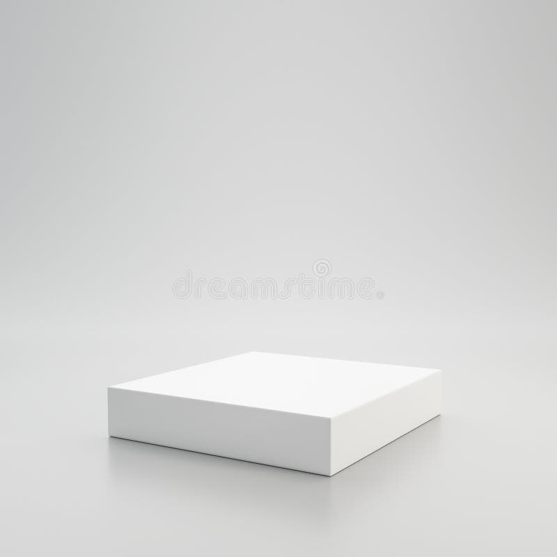 Weiß Schaukastenpodium oder Produktanzeige auf weißem Hintergrund Sockelstandkonzept. leere Produktregal-Stellungshintergrund.