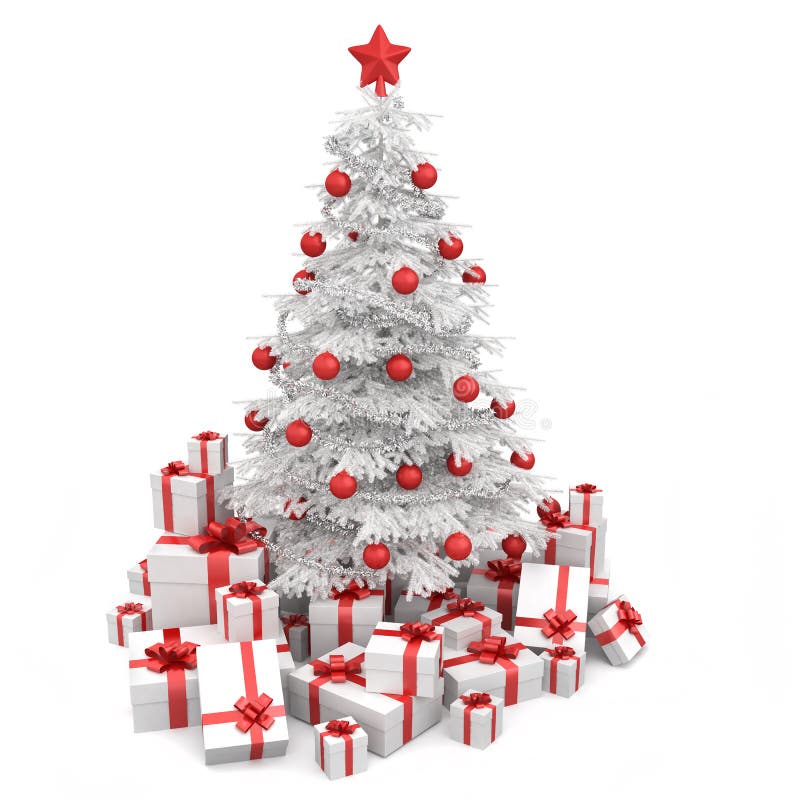 Weiß und rotes isoloated Weihnachten lizenzfreie abbildung Weiß und rotes isoloated Weihnachten lizenzfreie abbildung